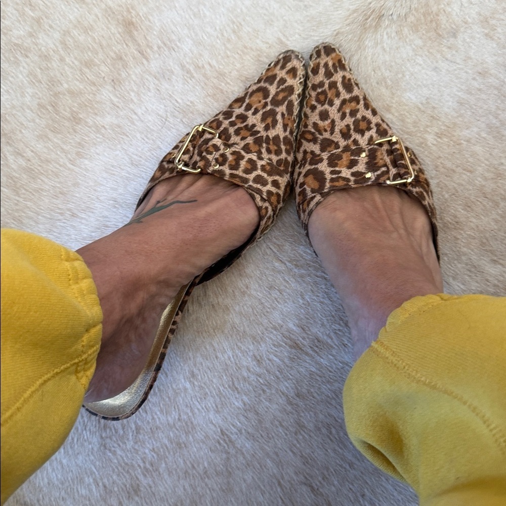 Seventeen Mile mules kitten heel leopard print design a pointed toe size 10 - Picture 3 of 10